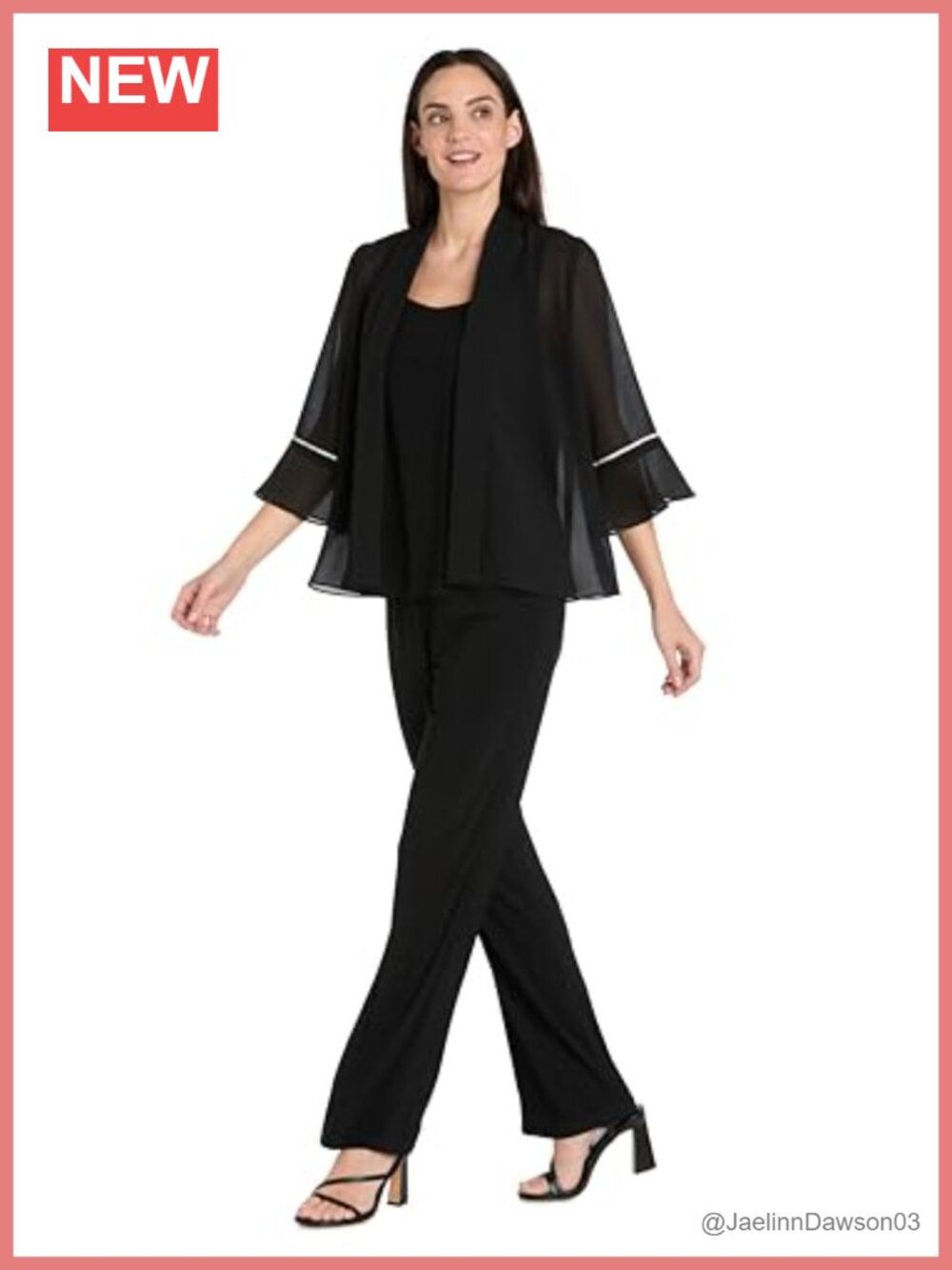 Sheer Open Front Cardigan Rhinestone Ruffle Bell Sleeve Evening Layer - Picture 2 of 3